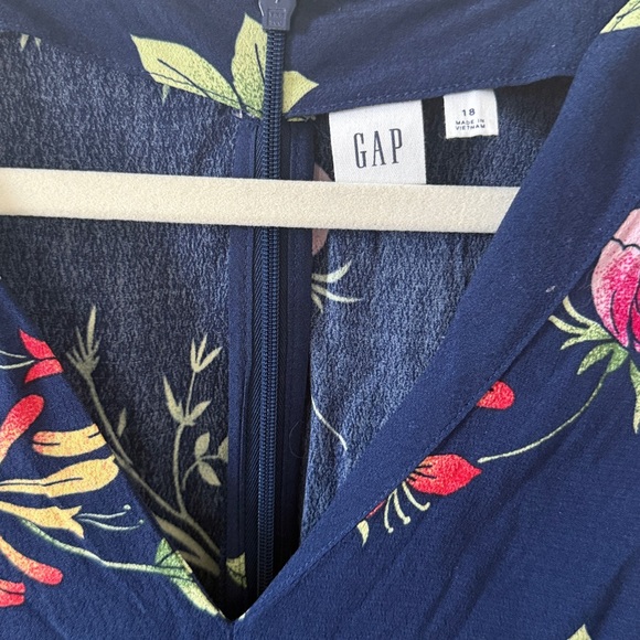 GAP Navy Floral kimono Sleeve jumpsuit XL - Picture 3 of 5